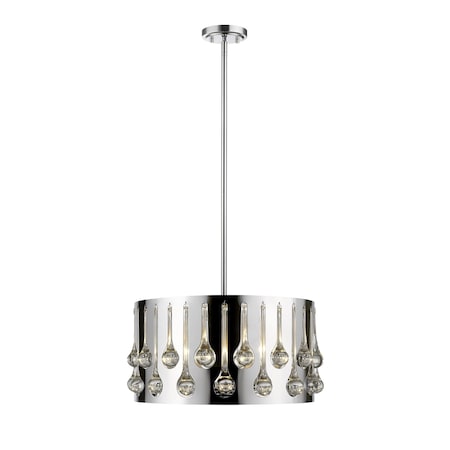 Z-Lite Oberon 4 Light Pendant, Chrome+ Crystal 453-16CH